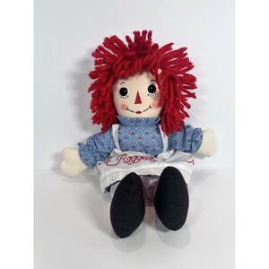15" Raggedy Ann Traditional‎ Cloth Doll Button Eyes Embroidered Features